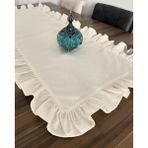 Naturel Fırfırlı Runner Örtü 40x80 Ham Keten Vintage Bej - 40 x 80 cm