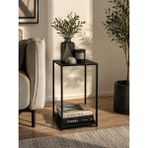 Naturel Metal 2 Katlı Orta Sehpa Modern Tasarım Siyah Metal 27cmX27cmX48cm Dayanıklı Yapı
