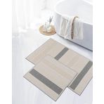 Naturel Pamuklu Kilim Yıkanabilir Banyo Paspası Seti 2'Li Klozet Takımı 60X100-50X60cm 7021 Bej