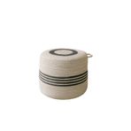 NatureLine Jüt PUF Salon Pufu Antre Puf Makyaj Masası ve Yatak Odası Banyo Puf Teras Veranda ve Balkon Uyumlu Hasır Dekoratif Dayanıklı ve Çok Amaçlı Puff (GRİ-ANTRASİT ŞERİT)
