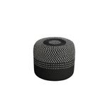 NatureLine Jüt PUF Salon Pufu Antre Puf Makyaj Masası ve Yatak Odası Banyo Puf Teras Veranda ve Balkon Uyumlu Hasır Dekoratif Dayanıklı ve Çok Amaçlı Puff (SİYAH-BEYAZ KIRÇIL)