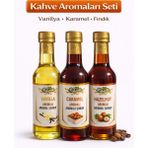 Naturello Kahve Şurubu Seti 3'lü 300 ml (Vanilya, Karamel ve Fındık Aromalı)