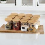 Naturelove 12'li Bambu Kapaklı Baharatlık Seti Etiket+Kaşık Hediyeli 200 ml
