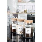Naturelove 3'lü Ahşap Vakumlu Kapaklı Çay Şeker Kahve Tuz Kavanozu Cam 1000 ml