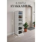 Naturelove 6 Katlı Modüler Istiflenebilir Ayakkabılık Ayakkabı Saklama Kutusu Set Çok Amaçlı Katlanabilir Dolap - Beyaz
