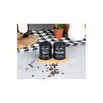 naturelove Ahşap Standlı Siyah Renk Tuzluk-Karabiberlik, Tuzluk ve Biberlik 2'li Set Ahşap Standlı