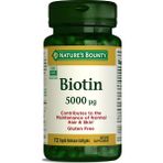 Nature's Bounty Biotin 5000 Mcg 72 Kapsül - Dezenfektan Hediyeli (%72 Alkol)