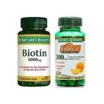 Nature's Bounty Biotin 5000 Mcg 72 Kapsül+ Ester-c 500 mg 60 Tablet