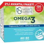 Nature's Supreme Omega-3 1000 mg 2x60 Kapsül Balık Yağı