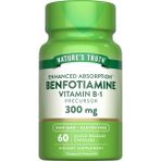 Nature's Truth Benfotiamine 300 mg 60 Kapsül Vitamin B1 Precursor İçerik Bilgisi Non-GMO
