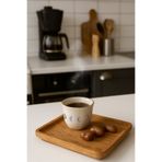 Naturi Luna En Küçük Boy 15X13cm Ahşap Tepsi, Sunum Tepsisi, Çay-Kahve Tepsisi, Dikdörtgen Sunumluk