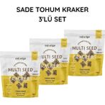 Naturiga 3'lü Set Glutensiz Sade Tohum Kraker 120,1 gr Yerli Üretim Pratik Atıştırmalık