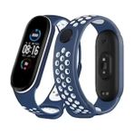 Naturion Newface Xiaomi Mi Band 6 Spor Delikli Kordon - Lacivert-Beyaz - Çok Renkli