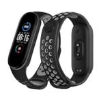 Naturion Newface Xiaomi Mi Band 6 Spor Delikli Kordon - Siyah-Gri - Çok Renkli