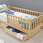 Naturkidz Montessori Karyola, Çekmeceli, Masif, 90X190
