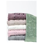 Naura Çiçek Elmas 6lı Bambu El Havlusu - 50 x 90 cm - Açık Yeşil - Gri