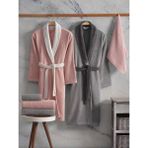 Naura Concept Altınbaşak Polly Aile Pamuk Bornoz Set Pink Pink Puff-Coin - Renkli - .