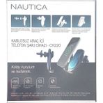 Nautica 15W Hızlı Kablosuz Araç Içi Şarj Cihazı ve Telefon Tutucu - Ahşap Rengi
