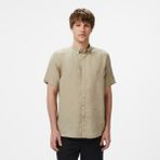 Nautica Erkek Bej Classic Fit Keten Gömlek - 1FS-Bej