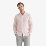 Nautica Erkek Bej Regular Fit Çizgili Keten Gömlek-W65451T.6PR L