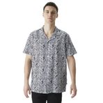 Nautica Erkek Beyaz Classic Fit Kısa Kollu Desenli Keten Gömlek-W45432T.1BW L