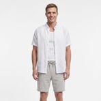 Nautica Erkek Beyaz Regular Fit Kısa Kollu Keten Gömlek-W65105T.1BW S