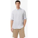 Nautica Erkek Gri Regular Fit Keten Gömlek W65103T.1GD - S