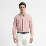 Nautica Erkek Kırmızı Regular Fit Çizgili Gömlek W65433T.8CP - 8CP-Kırmızı - 2XL
