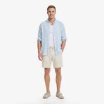 Nautica Erkek Krem Regular Fit Çizgili Keten Şort-B65104T.1MA 30