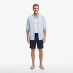 Nautica Erkek Lacivert Regular Fit Çizgili Keten Şort-B65104T.4NV 30