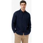 Nautica Erkek Lacivert Regular Fit Keten Gömlek W65101T.4NV - 4NV-Lacivert - S