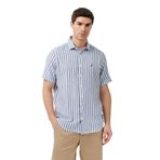Nautica Erkek Lacivert Regular Fit Kısa Kollu Çizgili Gömlek-W65448T.4SP M