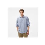 Nautıca Erkek Mavi Çizgili Classıc Fit Keten Gömlek