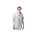 Nautica Erkek Mavi Classic Fit Kısa Kollu Çizgili Gömlek