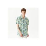 Nautica Erkek Mavi Classic Fit Kısa Kollu Desenli Gömlek