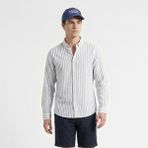 Nautica Erkek Mavi Regular Fit Çizgili Gömlek W65433T.4FR - 4FR-Mavi - S