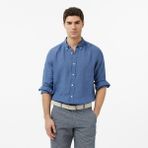 Nautica Erkek Mavi Regular Fit Keten Gömlek W65104T.4BJ