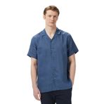 Nautica Erkek Mavi Regular Fit Kısa Kollu Keten Gömlek-W65102T.4VT M