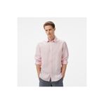 Nautica Erkek Pembe Classic Fit Çizgili Keten Gömlek