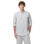 Nautica Erkek Yeşil Regular Fit Çizgili Keten Gömlek-W65451T.3VR XXL
