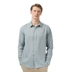 Nautica Erkek Yeşil Regular Fit Keten Gömlek-W65104T.3SV M