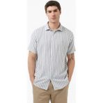 Nautica Erkek Yeşil Regular Fit Kısa Kollu Çizgili Gömlek W65448T.3HP - 3HP-Yeşil - 2XL