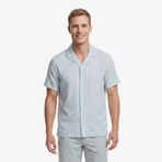 Nautica Erkek Yeşil Regular Fit Kısa Kollu Desenli Keten Gömlek-W65452T.3ET L