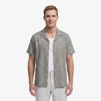 Nautica Erkek Yeşil Regular Fit Kısa Kollu Desenli Keten Gömlek-W65452T.3SO M