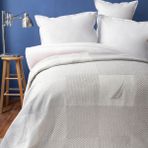 Nautica Home Aegina Gri Çift Kişilik Patch Pamuk Battaniye - 200 x 220 cm