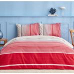 Nautica Home Olympus Stripe Çift Kişilik Nevresim Takımı Red - 200 x 220 cm - Kırmızı - Beyaz