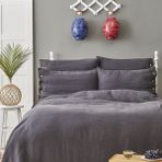 Nautica Home Pruva Çift Kişilik Müslin Yatak Örtüsü Seti Antrasit - 230 x 240 cm