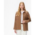 Nautica Kadın Açık Kahverengi Regular Fit Gömlek 47W507T.2WN - 2WN-Kahverengi - XS