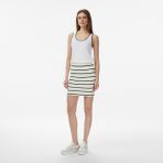Nautica Kadın Krem Slim Fit Çizgili Triko Etek 65R701T.1MA - 1MA-Krem