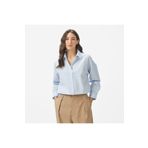 Nautica Kadın Mavi Regular Fit Çizgili Gömlek